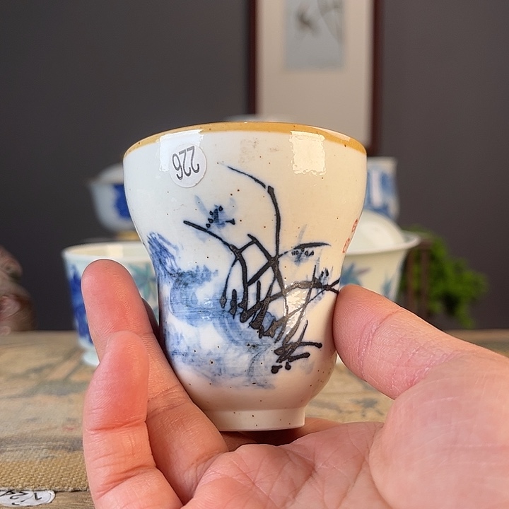 摆件景德镇陶瓷茶杯多人