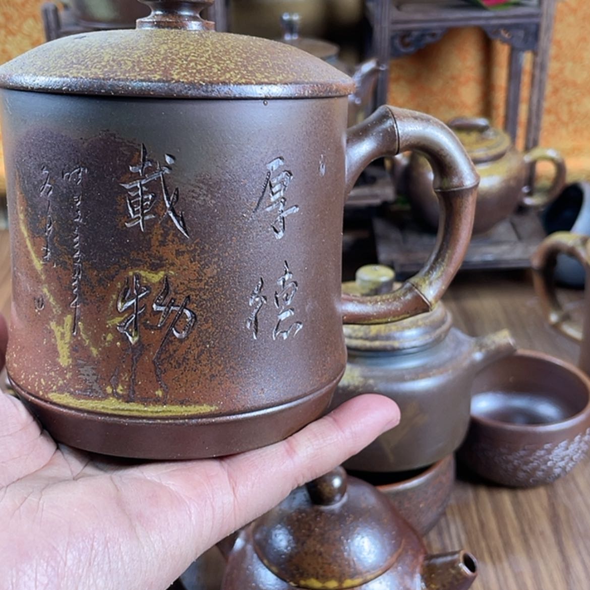 【闪购商品】柴烧盖杯容量500毫升左右微瑕