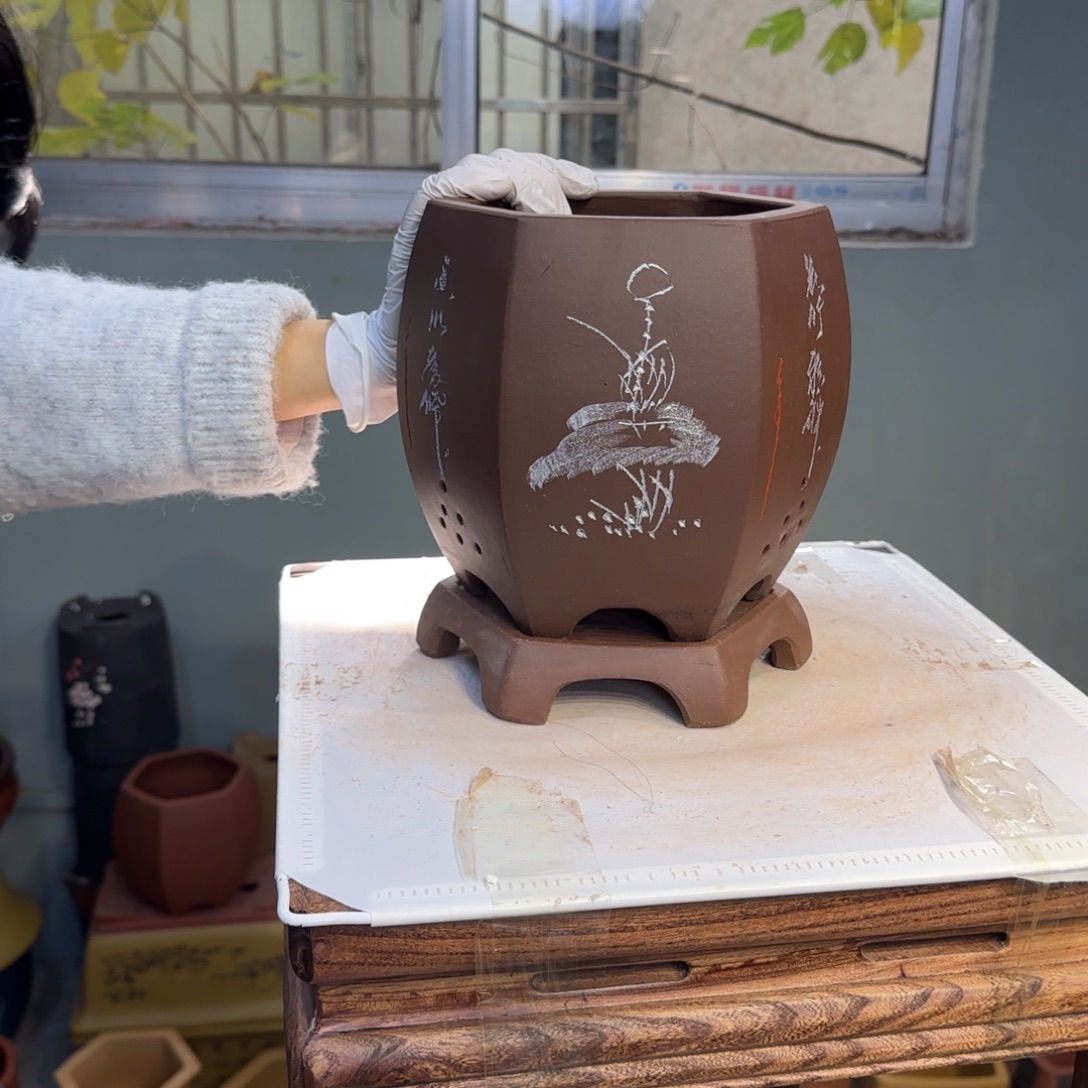 紫砂花盆紫砂口径17