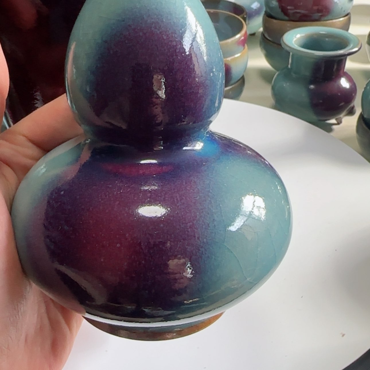 【闪购商品】摆件q***i宋钧仿古鸡心碗