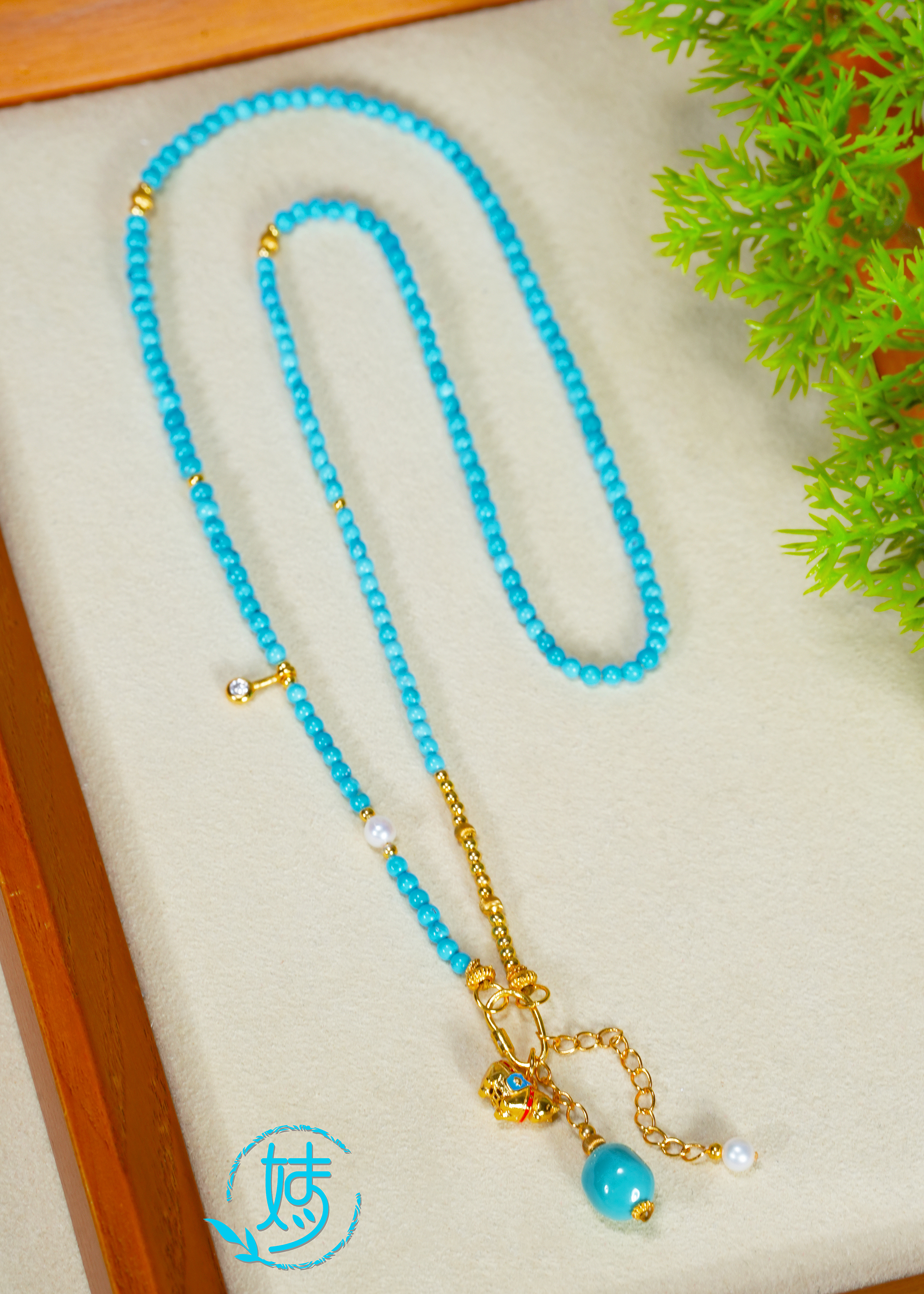 【婧婧精选】精品 · 原矿绿松石圆珠DIY项链 ≈2.5mm+ 多样性发