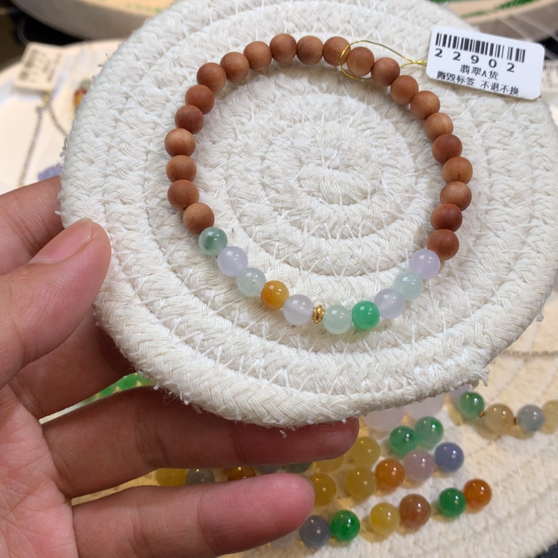 散珠翡翠圆珠木珠DIY