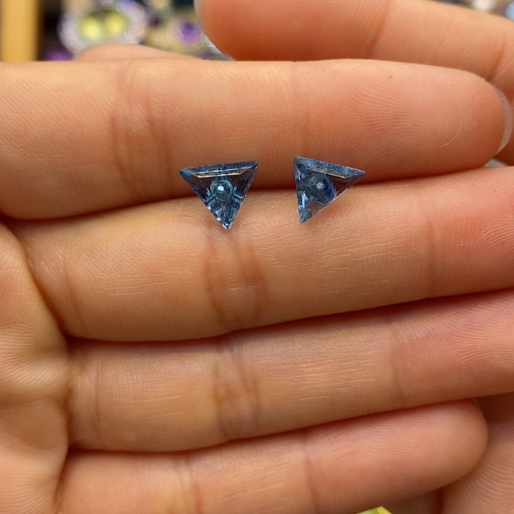 托帕石耳饰银S925镶嵌天然托帕石耳饰