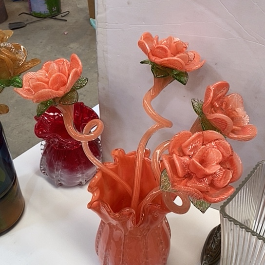 琉璃夜光牡丹高45厘米