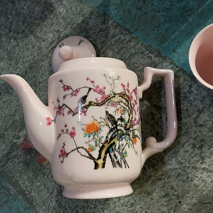 摆件陶红稀土喜上梅梢又大又高茶壶