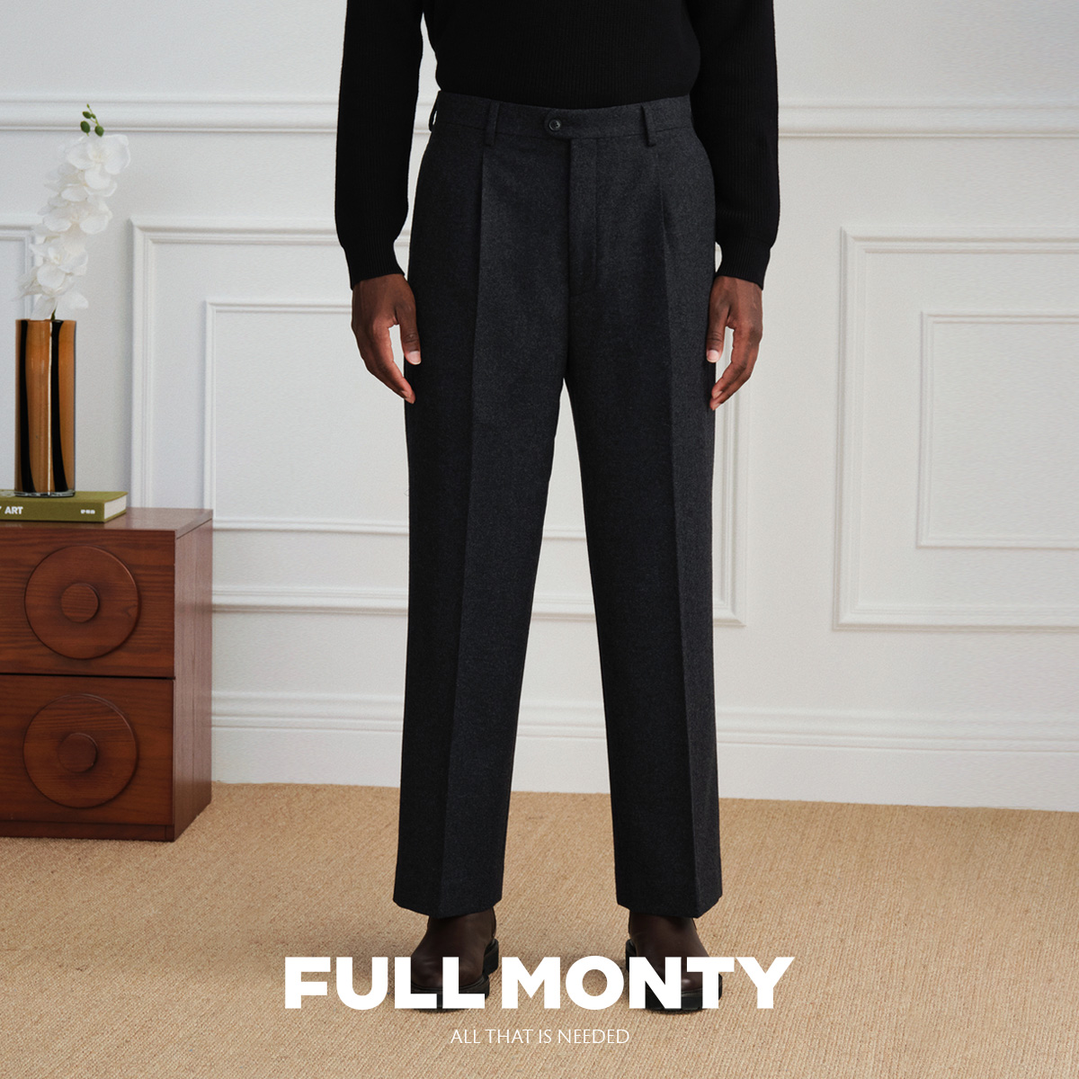 【直筒薄呢】新款西裤男羊毛商务休闲灰色长裤宽松高腰垂感西装裤