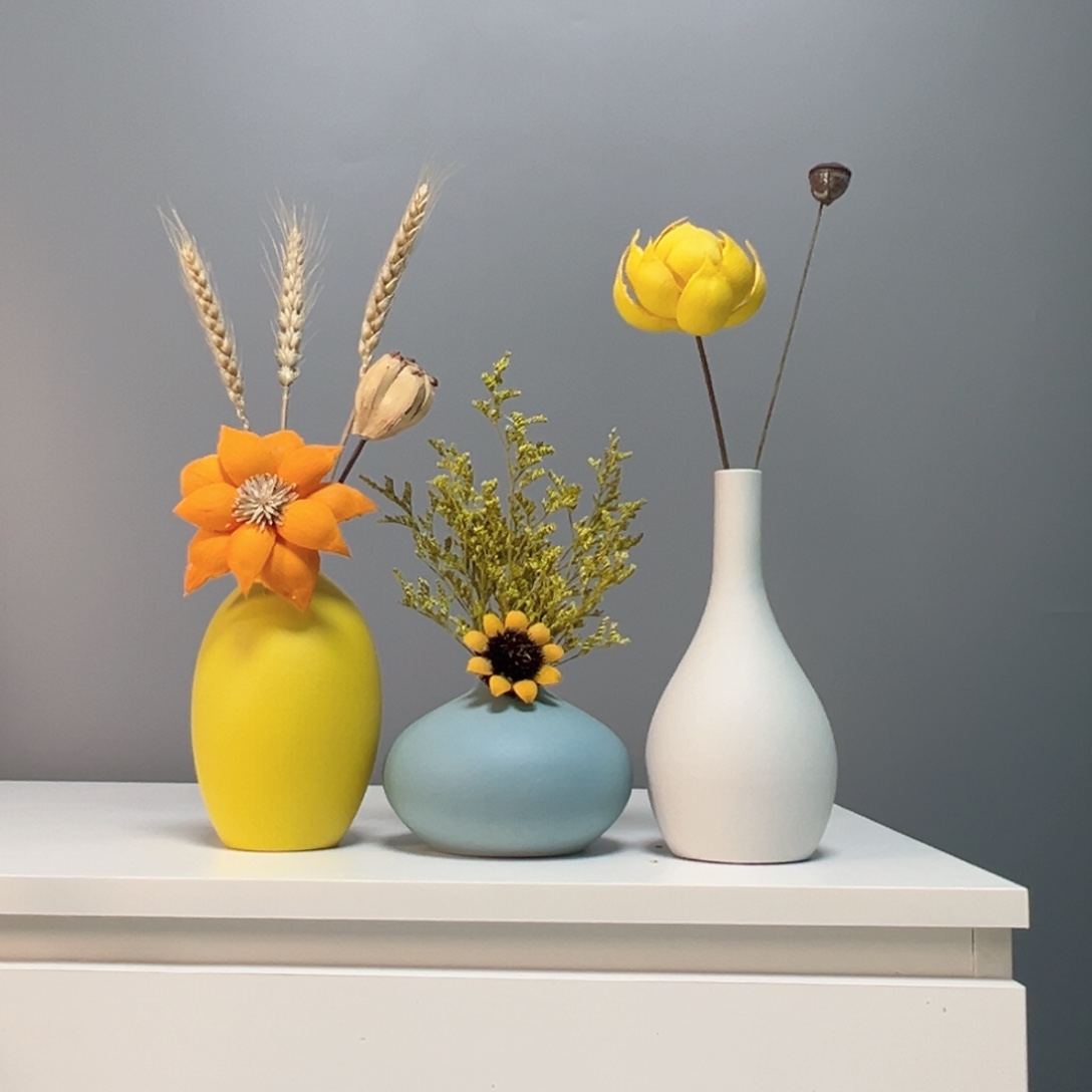 陶瓷花瓶景德镇手工陶瓷花瓶摆件无孔