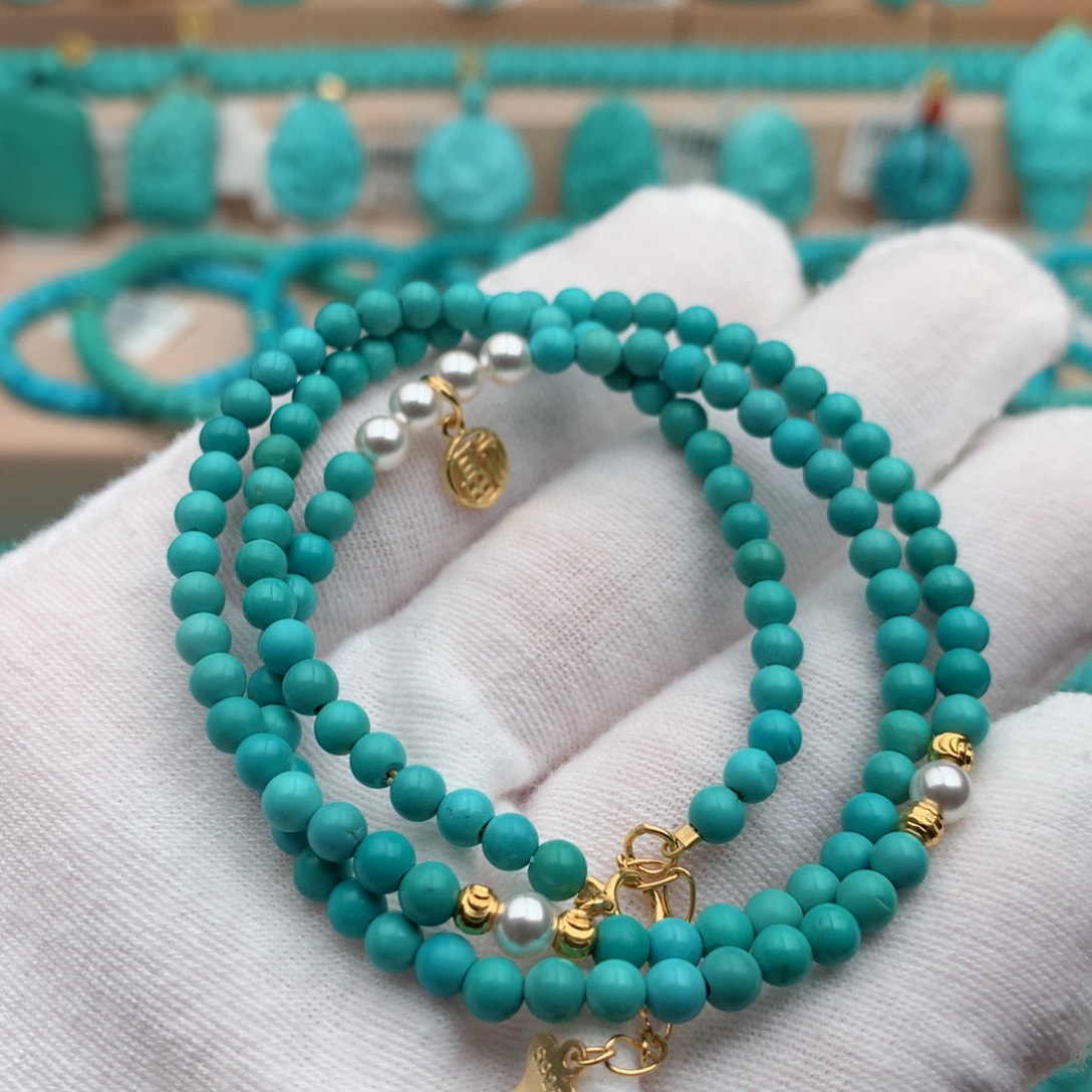 绿松石未镶嵌珠宝奇石3.8mm