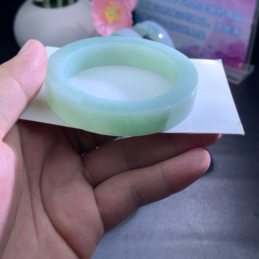 定制翡翠未镶嵌翡翠手镯冰润葡萄肉