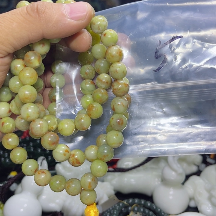 蛇纹石玉手链未镶嵌西*