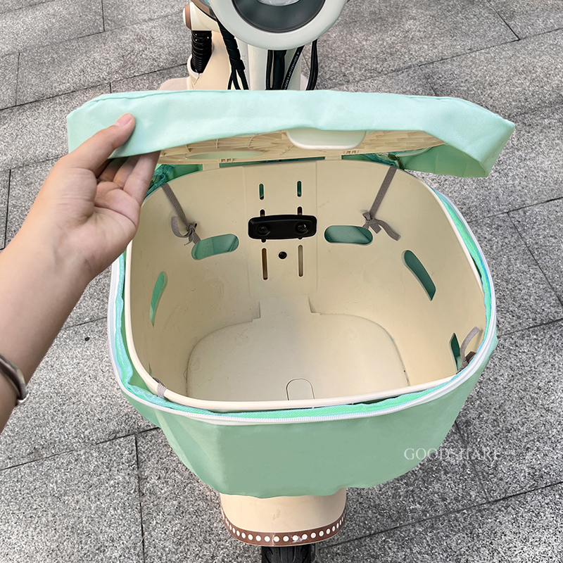 电动车前置车筐罩防水防尘可爱卡通电瓶车车篮防雨罩保护罩通用