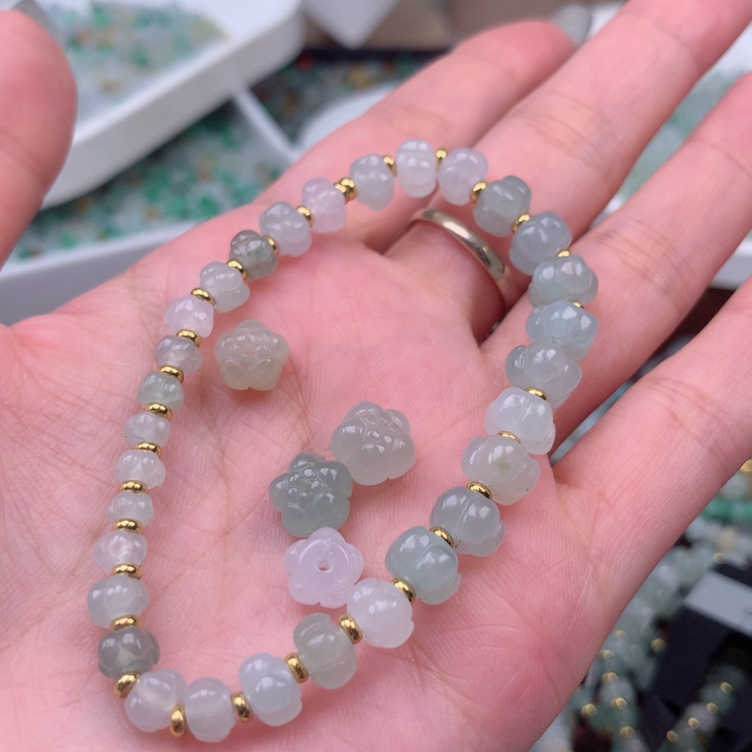 翡翠散珠?*心莲花珠手串