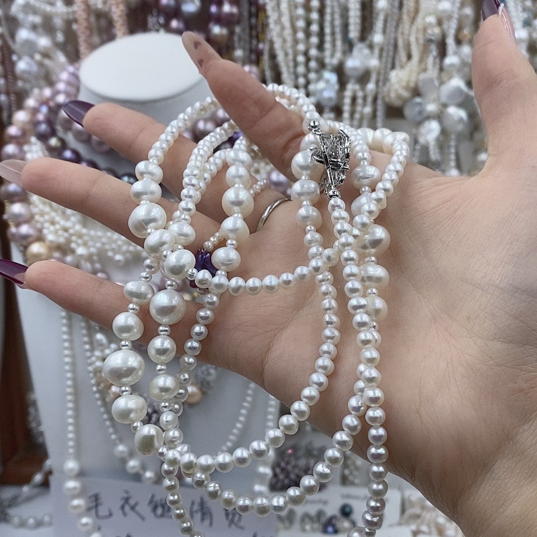 半***女淡水珍珠银S925镶嵌耳饰