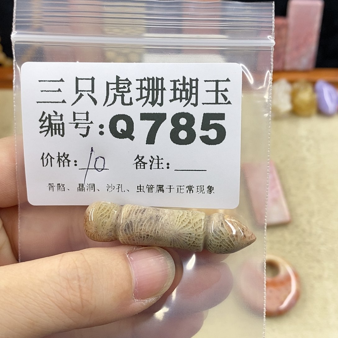 硅化珊瑚（珊瑚玉）1未镶嵌朝**雪