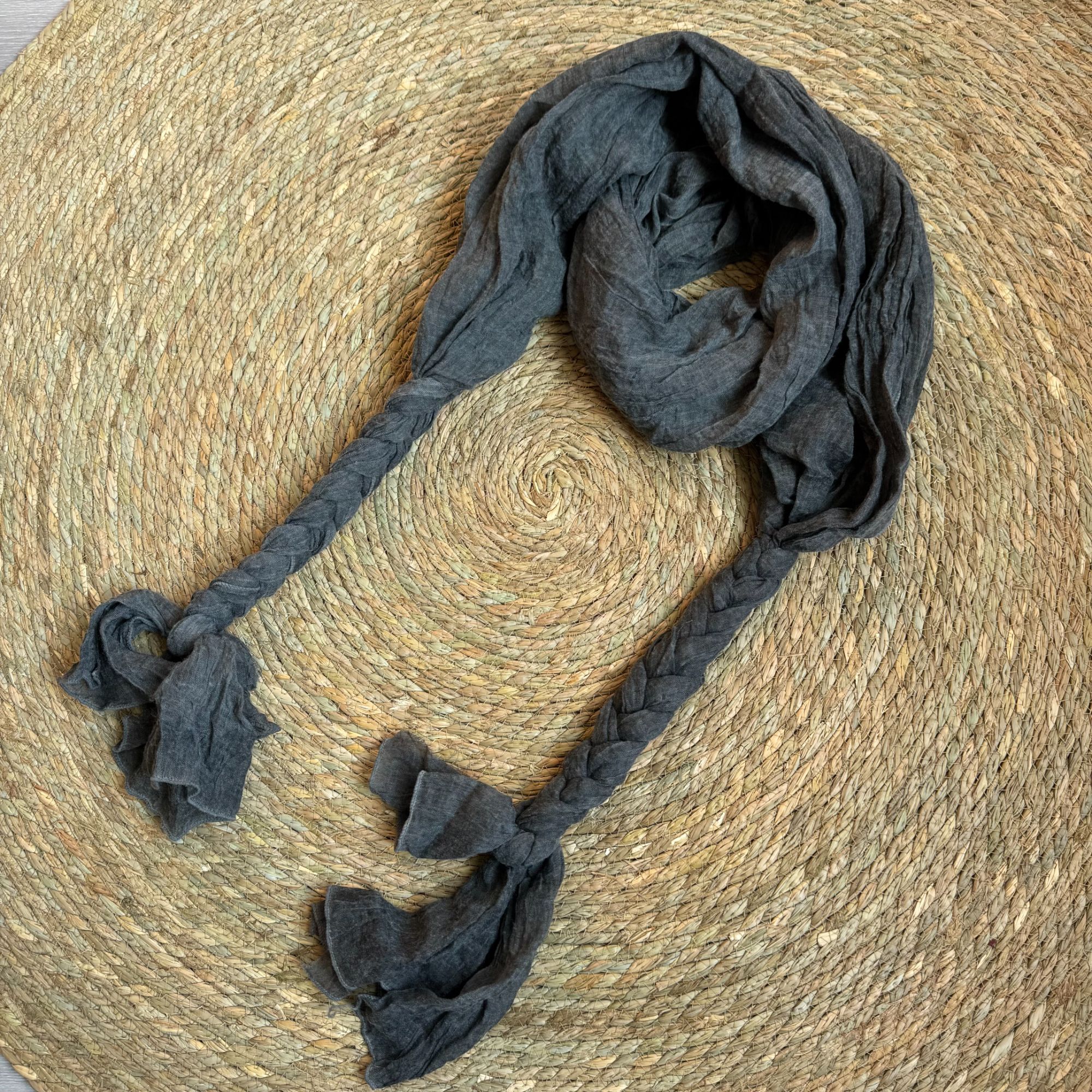 【茶染炒色-汉麻围巾】植物染色御寒保暖亲肤柔软不闷不痒防静电