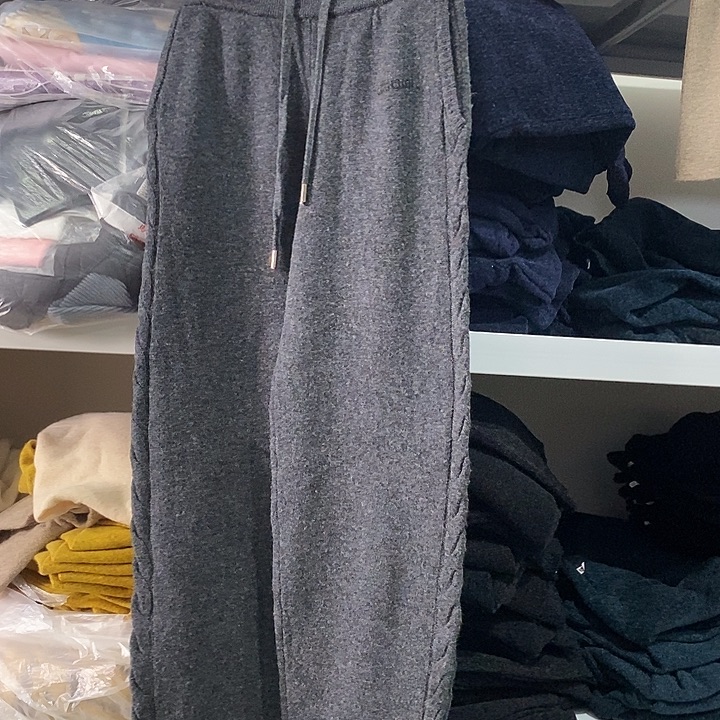 加厚纯羊毛麻花小脚裤