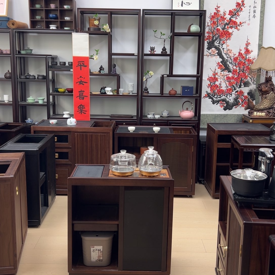 绒质泳****布乌金木实木茶边柜
