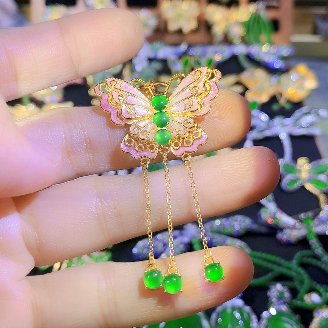 吊坠(不含链)银S925镶嵌翡翠