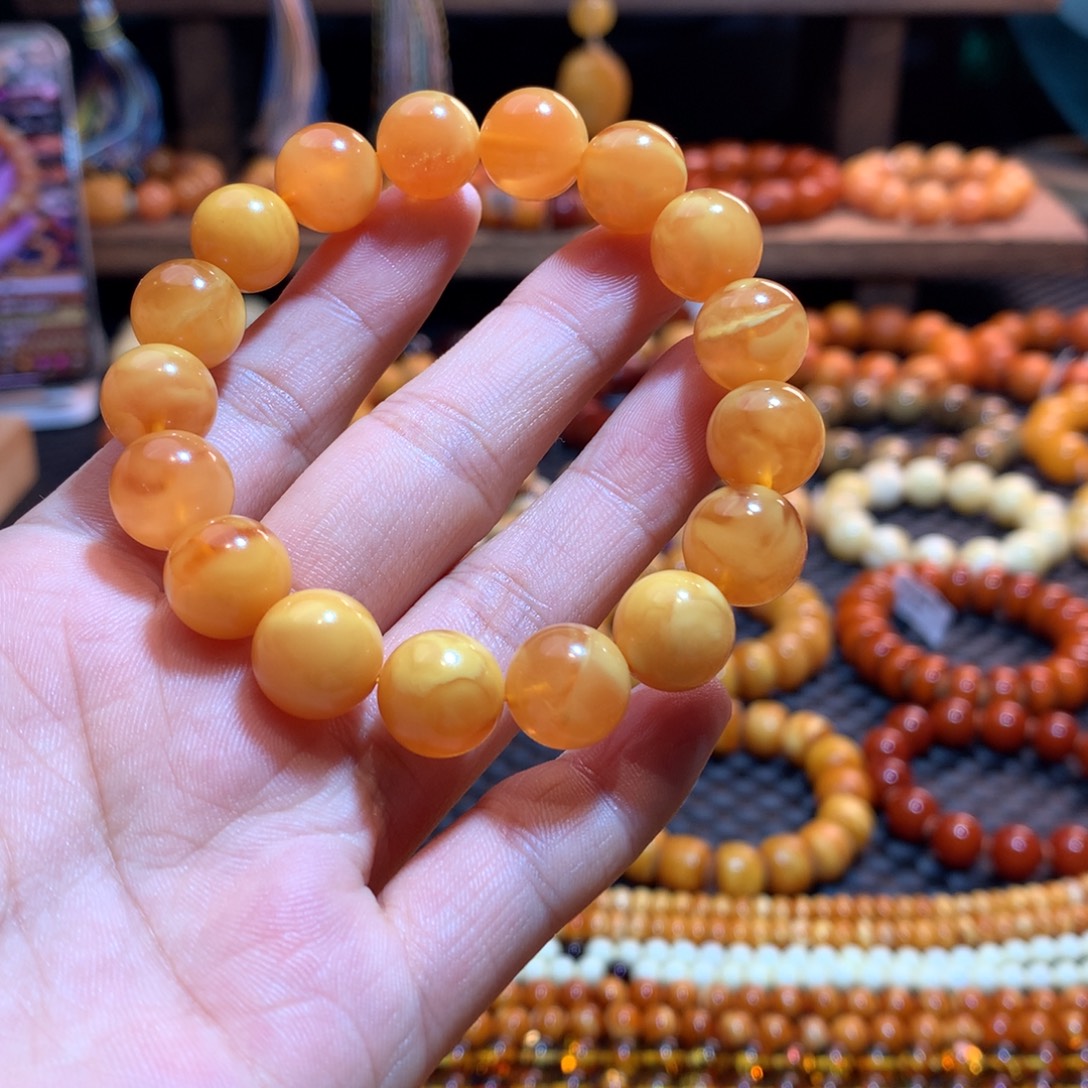 天***雨蜜蜡未镶嵌手串蜜蜡