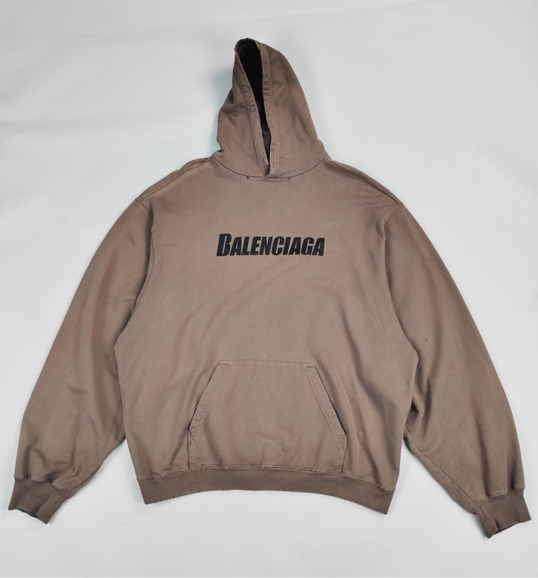 95新 Balenciaga/巴黎世家 男/XS/裂纹字母logo卫衣/9600/SN4689