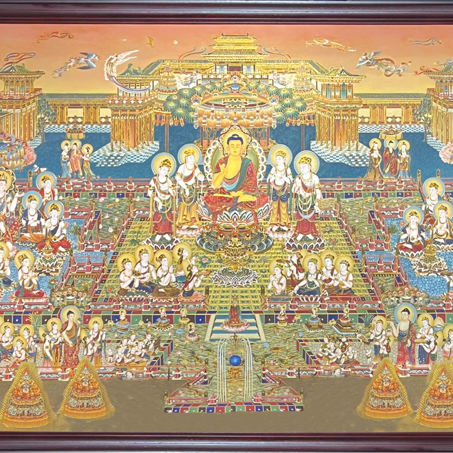 掐丝珐琅彩唐卡纯手工壁画景泰蓝祝福礼品