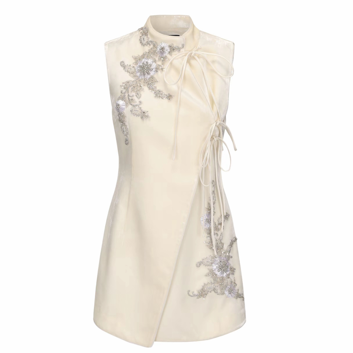 JUNYANG杨君 琼枝玉台斜襟系带中式马甲