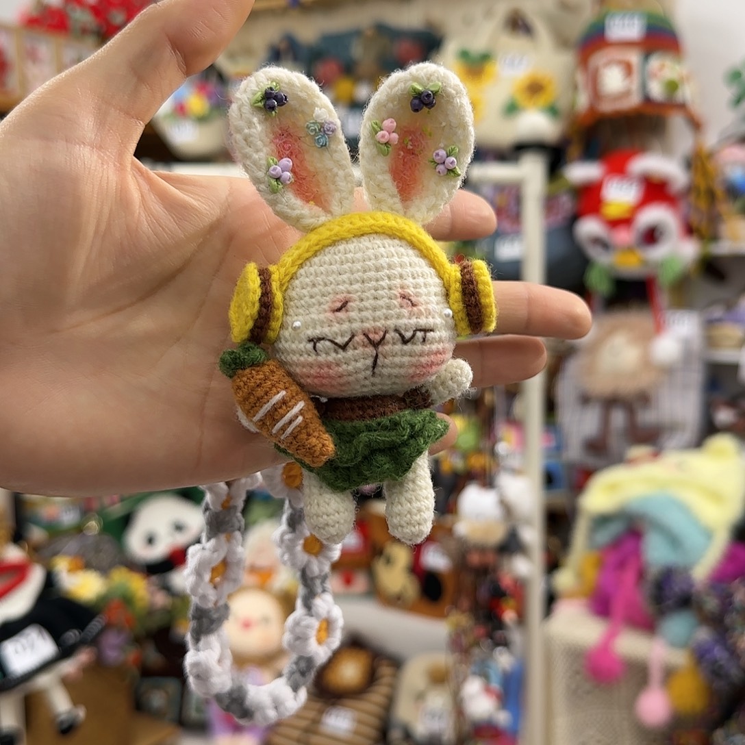棉睡觉兔子挂件玩偶