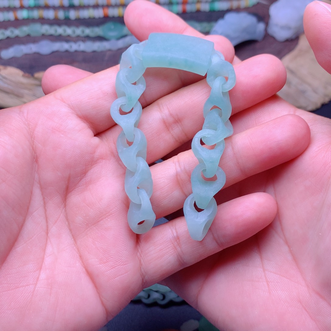 定制翡翠未镶嵌T*手链 