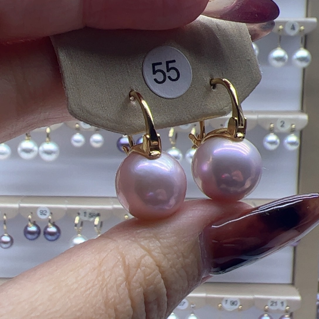 淡水珍珠耳饰银S925镶嵌