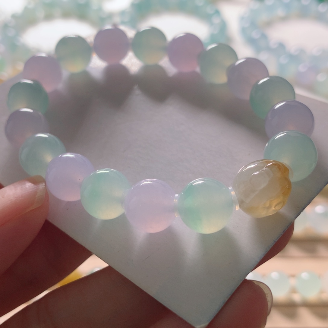 未镶嵌手链翡翠天然翡翠卡10多宝手串