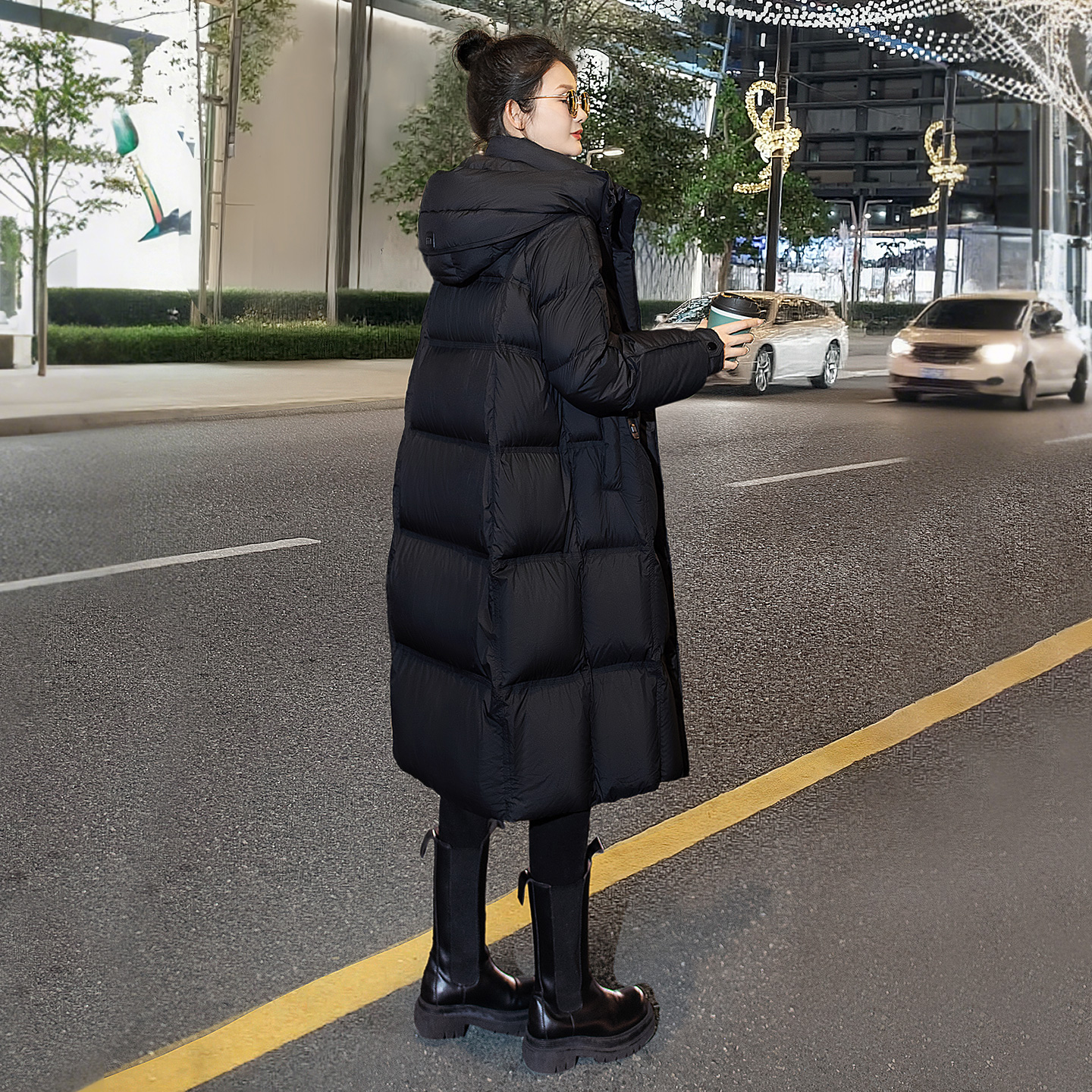 【品牌奥莱】丝柏舍冬季90绒时尚洋气百搭女装过膝羽绒服S54B2484Y