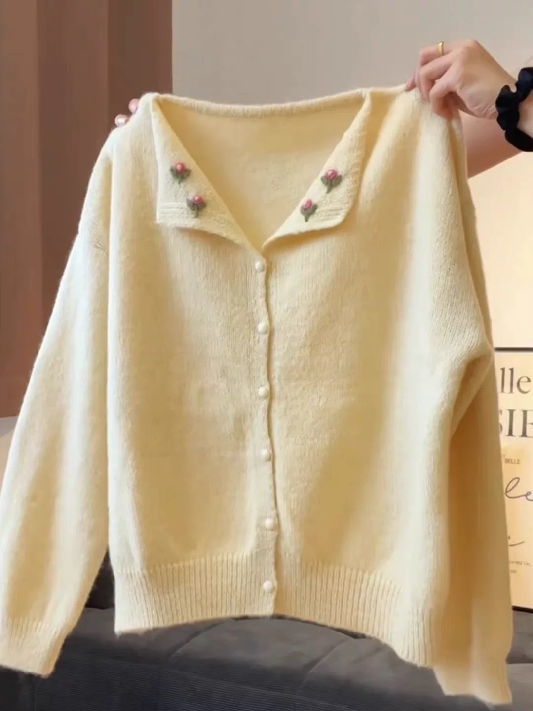 7(601-700)（直播间下单）手工V领开衫毛衣适合春季穿着