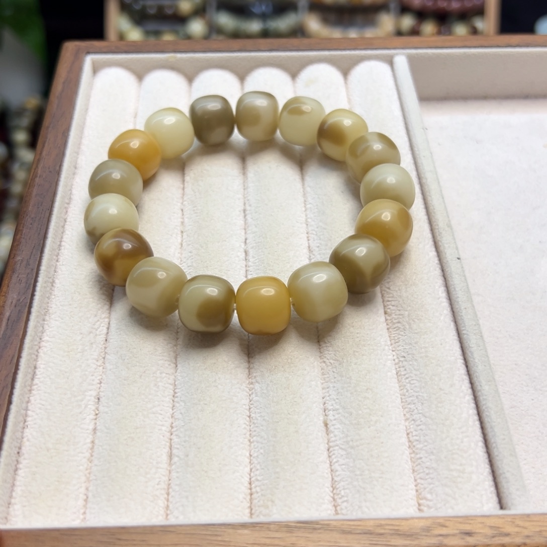 菩提根/象牙果手串卡14桶珠干磨微瑕