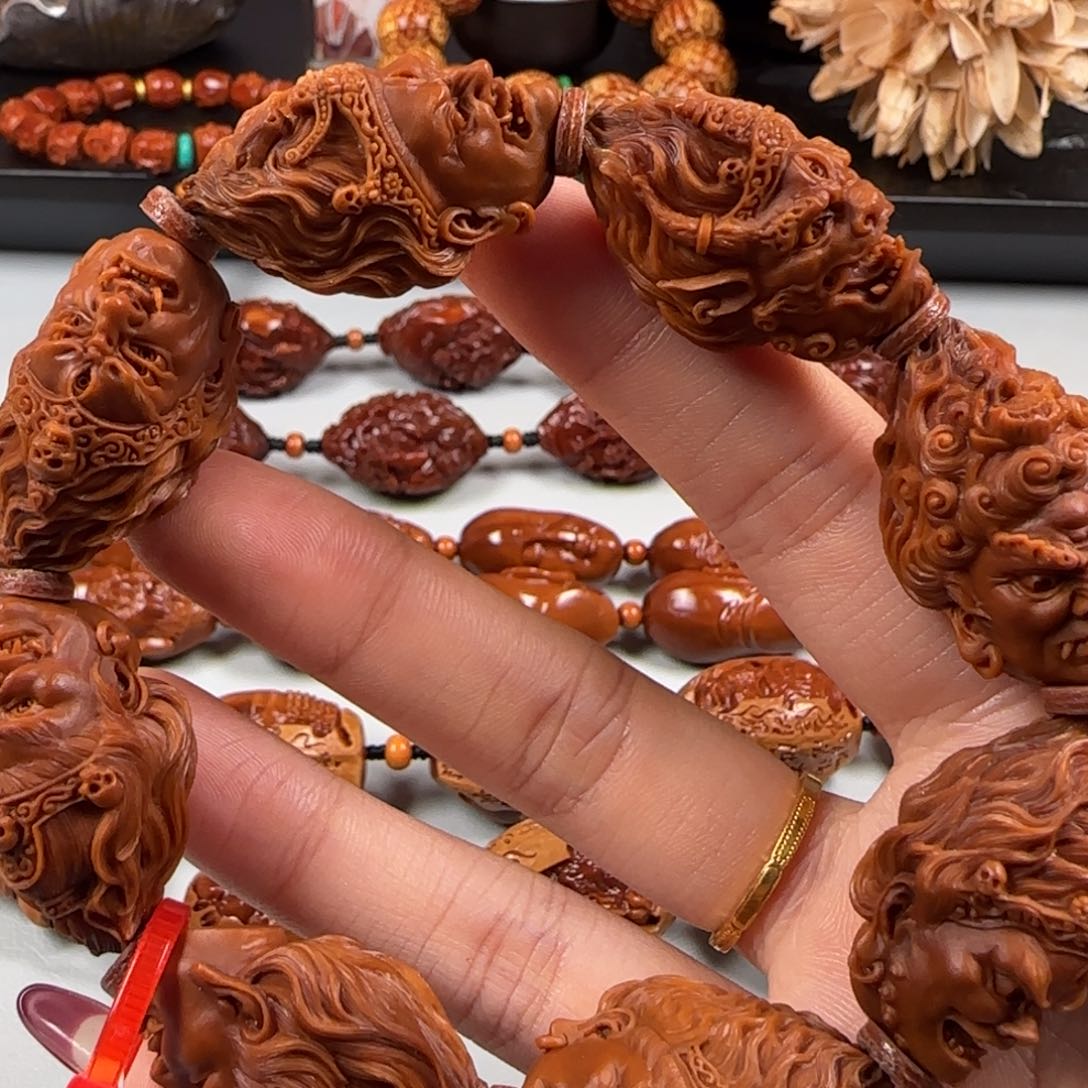 橄榄核手串/手链尺寸1.9水晶核八大明王手串