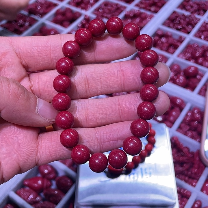 天然辰砂桃****涂紫金砂10毫米20颗送一颗