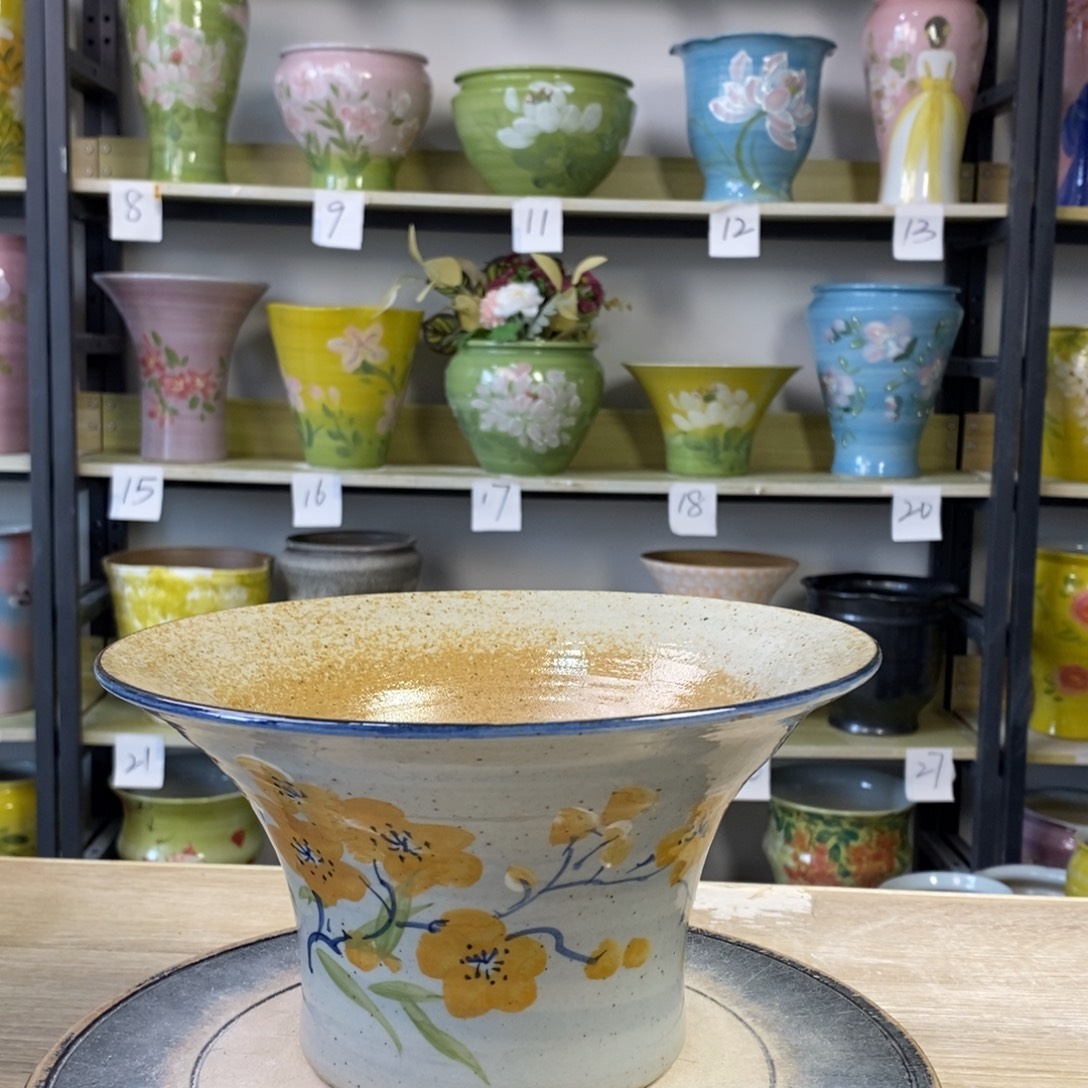 景德镇手工手绘陶瓷花盆