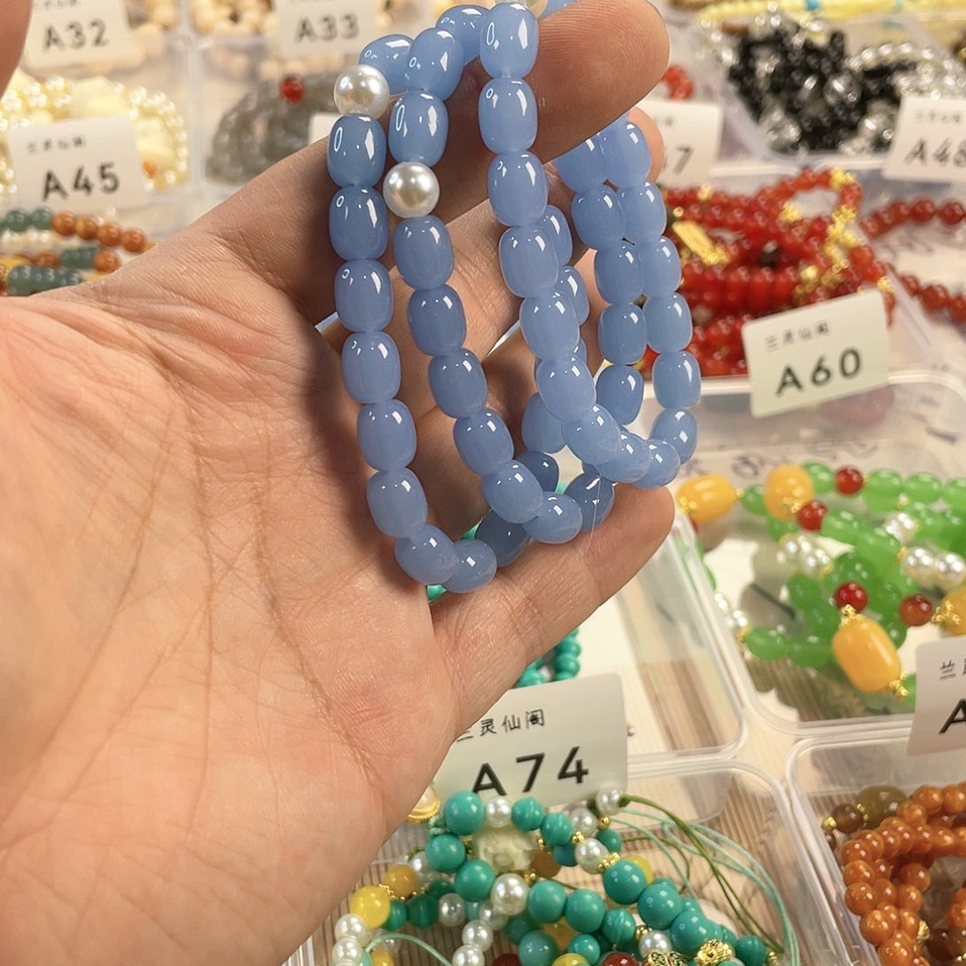 檀香木手串银S925镀金镶嵌