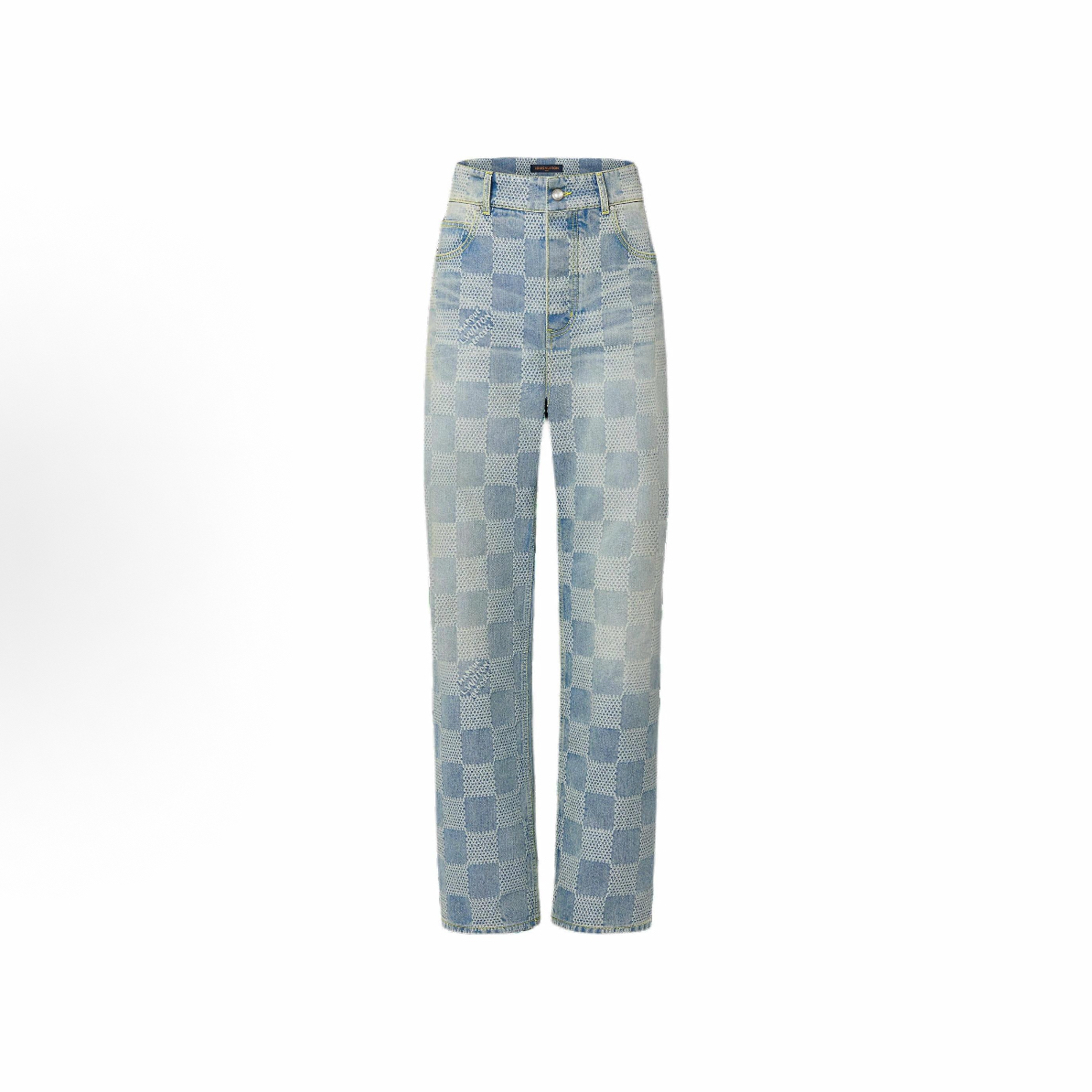 未使用 LouisVuitton/路易威登 25新款 蓝色棋盘格牛仔长裤