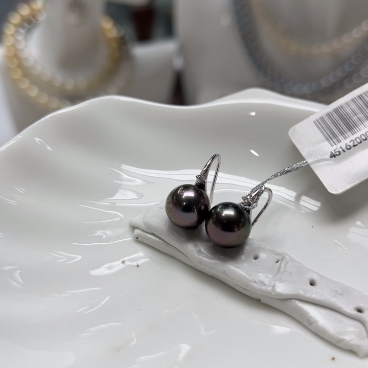 海水珍珠耳饰银S925镶嵌