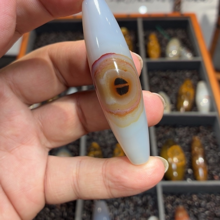 星***痕玛瑙/玉髓散珠_HEIMORI 天然天珠