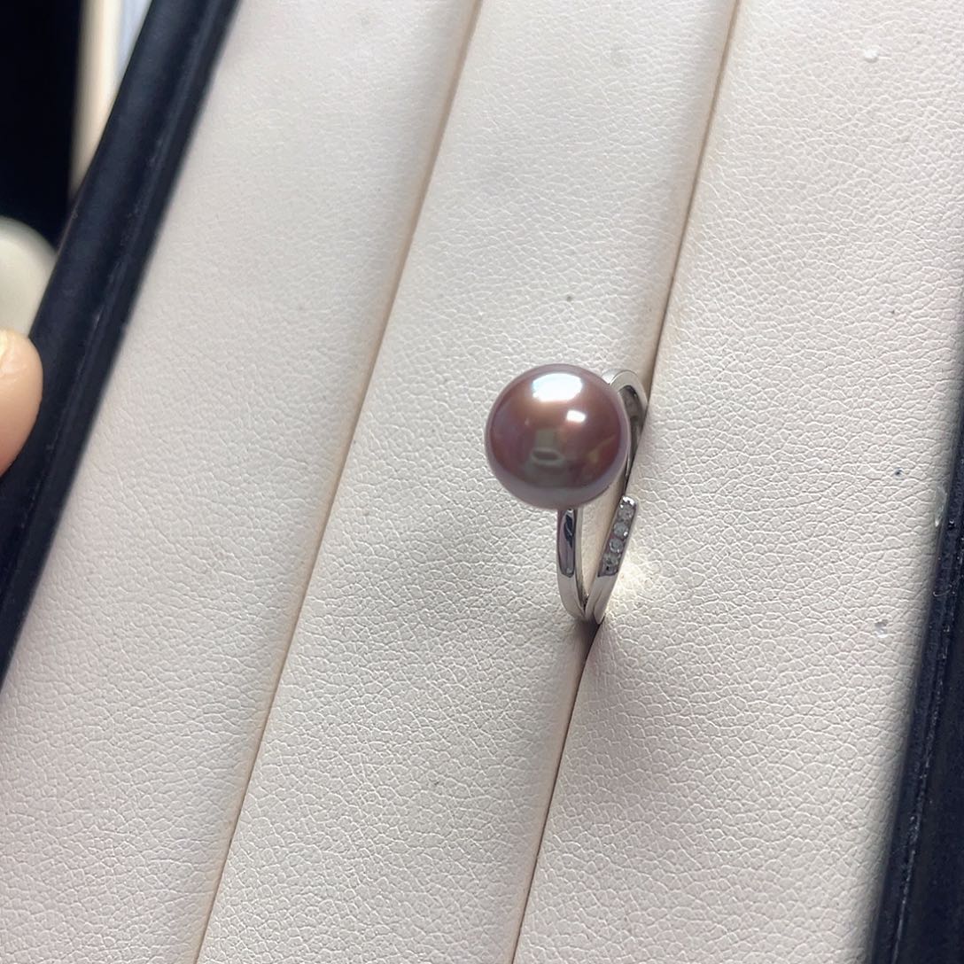 往***昔戒指银S925镶嵌淡水珍珠