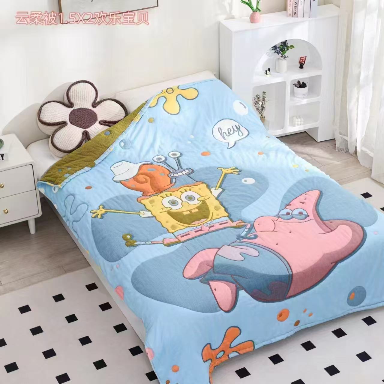 【欢乐宝贝】150cm*200cm 高端升级加厚轻奢多功能超柔纱布泡芙被