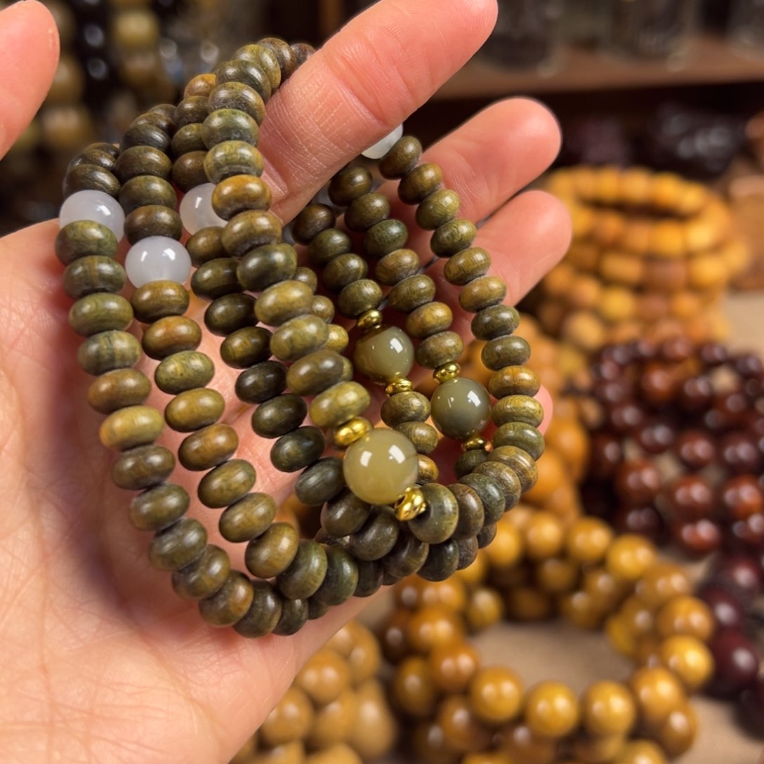 维腊木（绿檀）手串/手链素**识0.3