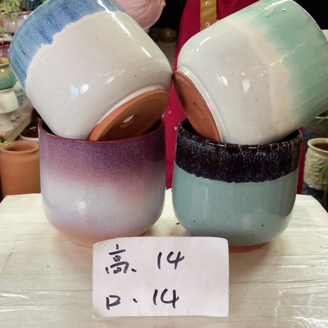 紫砂花盆高度14口径14