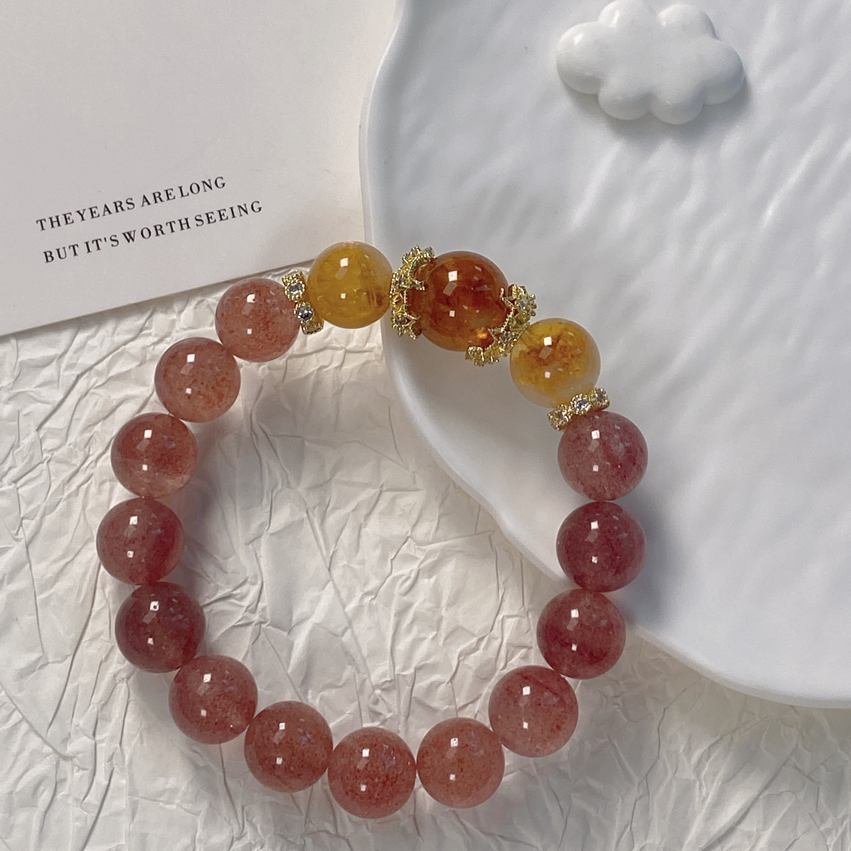 草莓晶黄塔晶结合温柔送礼女款时尚手串原创ZDYSJ00556