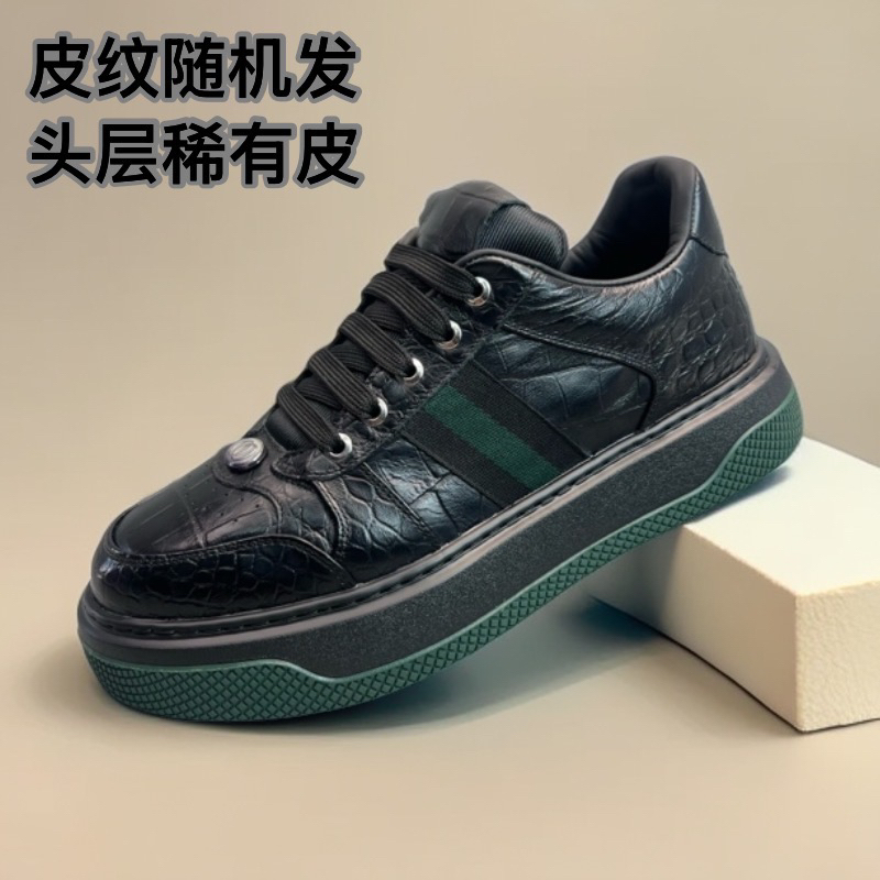 ZULNB稀有牛皮黑色厚底男士休闲百搭时尚潮流低帮板鞋秋冬款2159