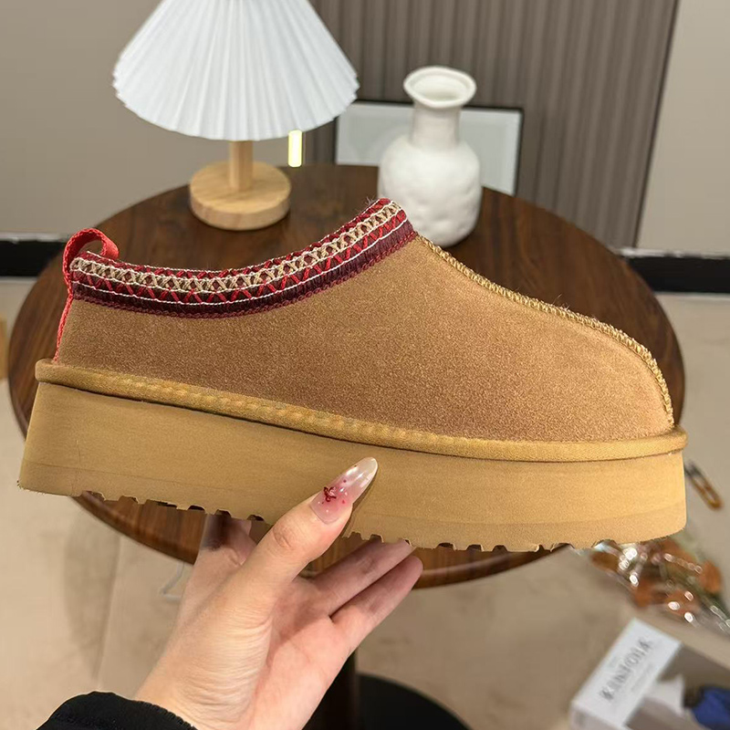 【带标民族风】2025厚底冬季牛皮时尚百搭保暖雪地靴