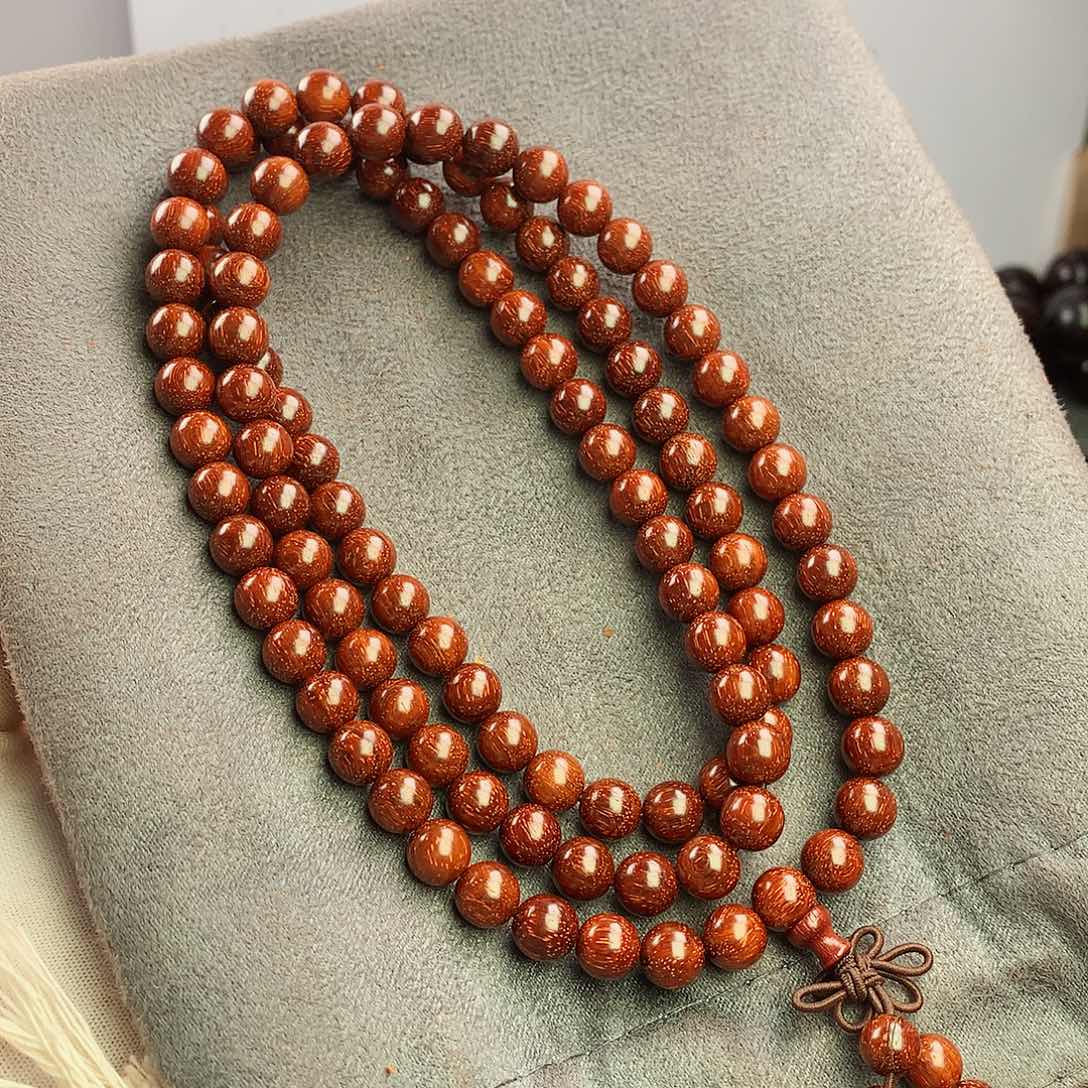 檀香紫檀（小叶紫檀）沐*08原生态108颗