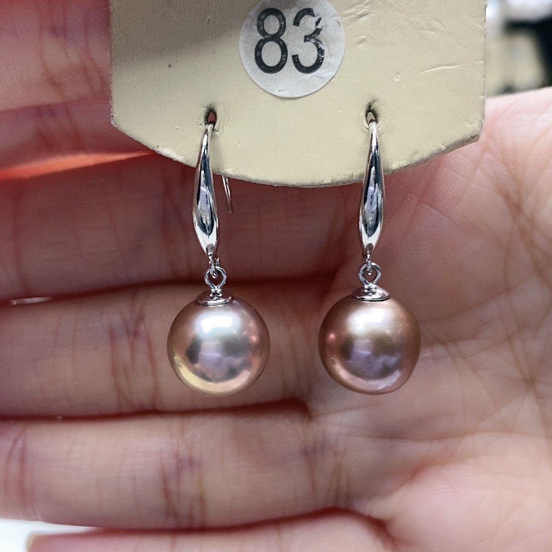 淡水珍珠耳饰银S925镶嵌