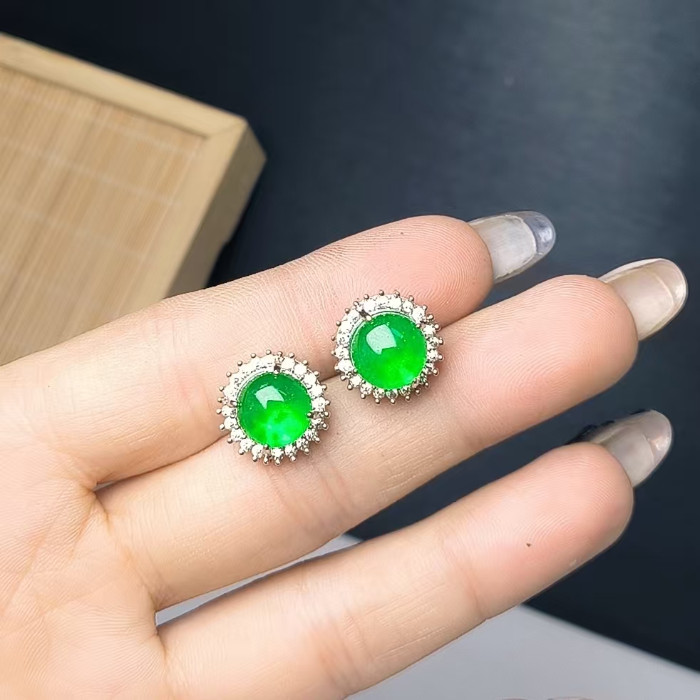 （聚宝严选）B47绿系耳钉精美气质时尚精致百搭妈妈款